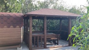 Обзор беседки без деревянного пола. Размер 3*4 м.