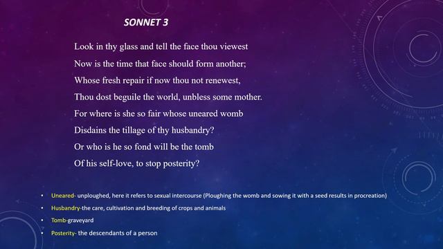 "SONNET 3" by William Shakespeare смотреть онлайн