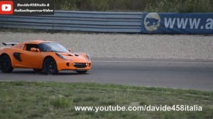 FAST! Lotus Exige Supercharged on track: flames + on board