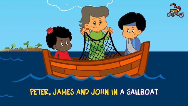 Peter James and John in a sailboat - 3LittleWords