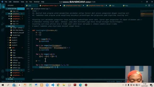 Contoh Code Counting Sort Bahasa Pemrograman Python. смотреть онлайн