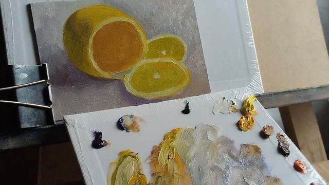 Как написать лимон / лимон маслом / ни дня без кисти / художник Симоненко Любовь смотреть онлайн