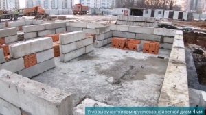 Монтаж Фундаментных блоков, на нашем объекте. Блоки ФБС