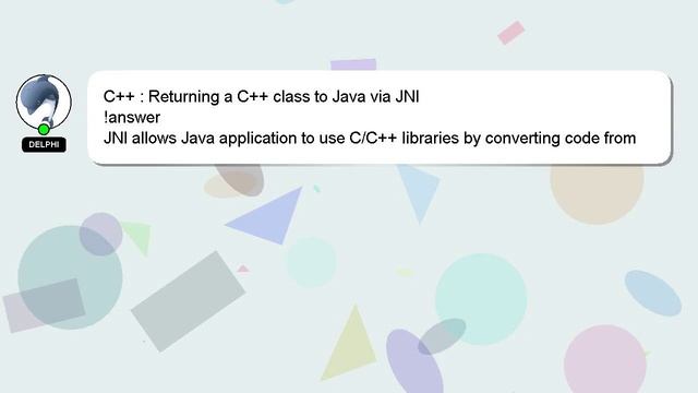 C++ : Returning a C++ class to Java via JNI смотреть онлайн