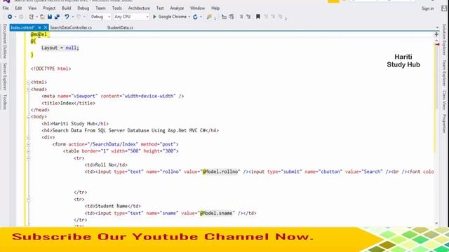 Best Way to Update Data After Search in Asp.Net MVC with SQL Database | Hindi | Free Online Classes