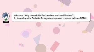 Windows : Why doesn't this Perl one-liner work on Windows?