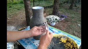 Ваза из Цемента для сада своими руками.