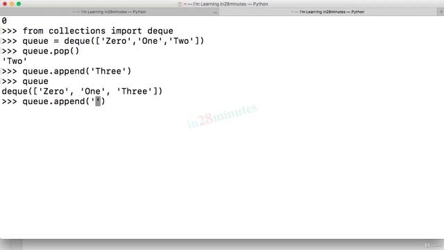 (Learn Programming With Python) 128-Tip 3-Collections Module-deque for Queue and Stack
