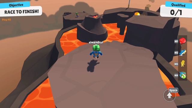 Пол это лава, но мы проходим карты от финиша до старта в Stumble Guys смотреть онлайн