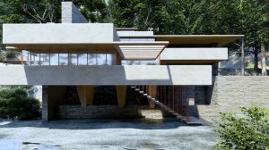 FALLINGWATER HOUSE ANIMATION  ARCHITECT FRANK LLOYD WRIGHT LUMION ANIMATION, ДОМ АНИМАЦИИ