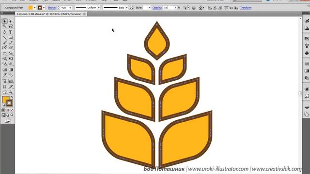 Adobe Illustrator. Урок 9. Заливка и обводка. смотреть онлайн
