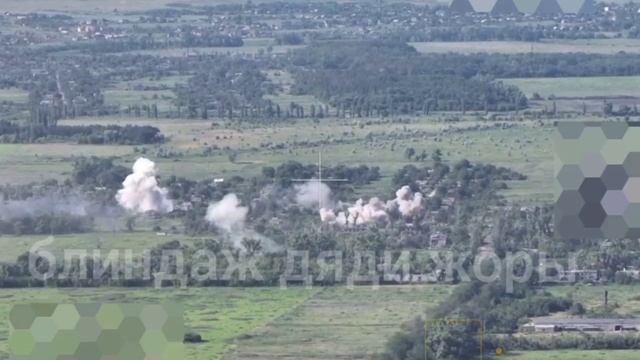 Удары по вскрытой позиции ВСУ в н.п. Благодатное на Запорожском направлении. Конец июля 2023 г.