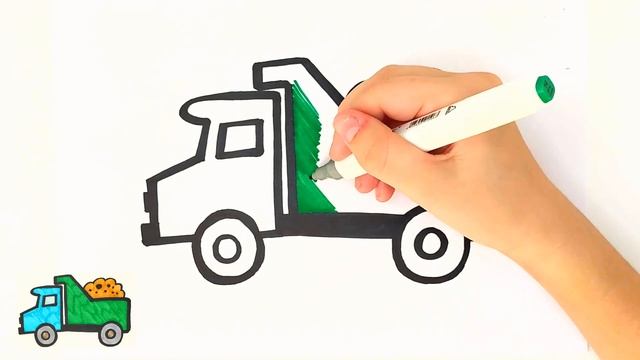 Как нарисовать грузовик / Рисунки и раскраски малышам / Мультик раскраска для детей смотреть онлайн