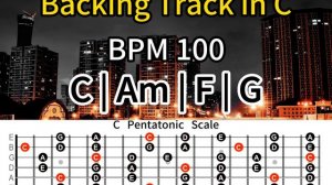 Backing track in C Major (C) | Pop Rock | 100 Bpm
