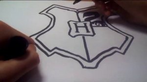 Рисую герб хогвартса