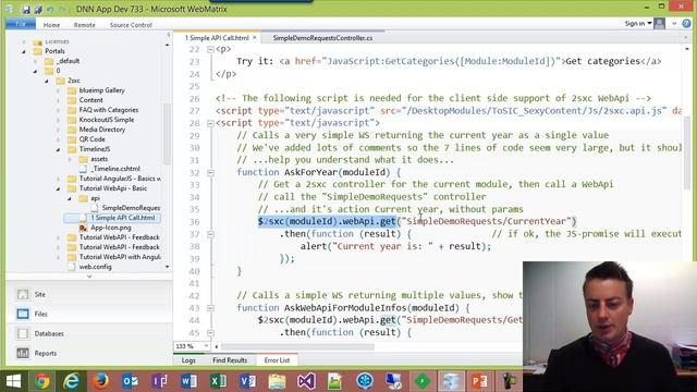 WebAPI 1.3 Basics - Your Client JavaScript Controller and Promises