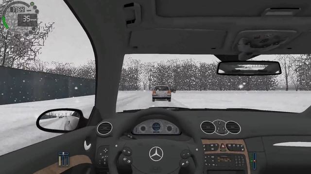 City Car Driving 1.5.1 Mercedes CLK 55 AMG SNOW [G27] смотреть онлайн