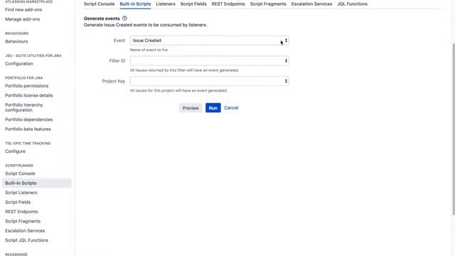 ScriptRunner - Generate events