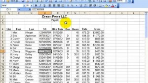 Excel 2003: Freeze Pane