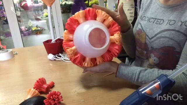 Светильник из изолона в горшке. смотреть онлайн