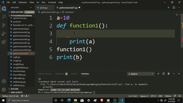 #30 Scope, Global Variables, Local Variables in Python || Coding Anna