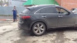финик жгет резину, отключение переднего привода на INFINITI FX, дрифт,тест драйв FX 50S