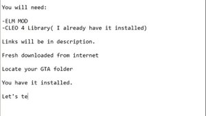 How to install ELM mod 9.1 for GTA SA---Works on SAMP