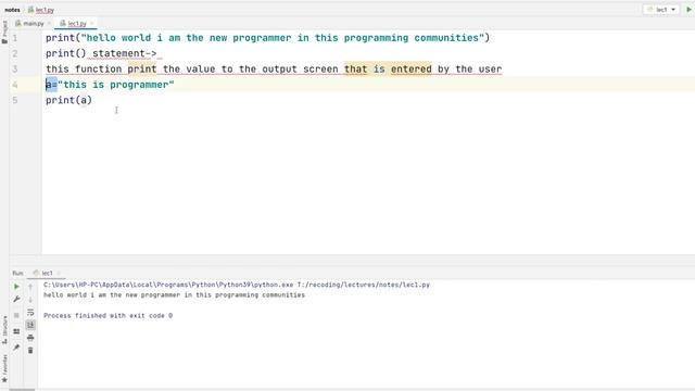 PRINT ( )  FUNCTION | .PY EXTENSION |  PYTHON CRASH COURSE | VIDEO 01 | PYTHON PROGRAMMING