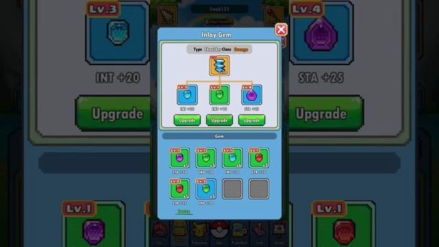 How to upgrade a gem on Micromon Adventures