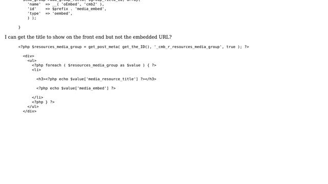 Wordpress: Display oembed in repeatable metaboxs using CMB2 смотреть онлайн