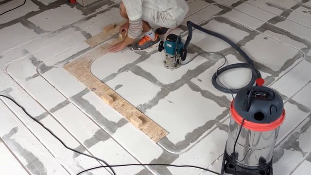 Штробы под теплый пол, вырезка штроб под теплый пол, теплый пол, смотреть онлайн