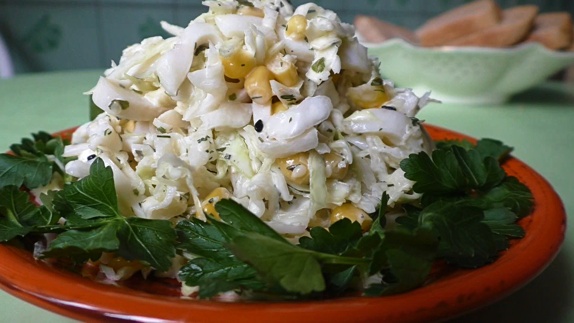 Простой салат с кальмарами. Самый быстрый салат. Вкусные салатики без яиц.