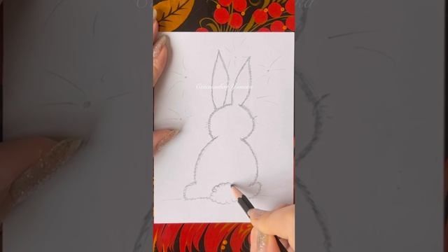 Рисунок зима, заяц карандашами // РИСОВАНИЕ ДЕТЯМ // Новый Год