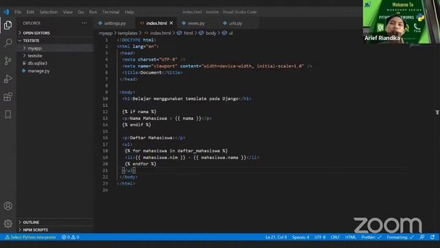 Workshop Series on Python Framework - Django