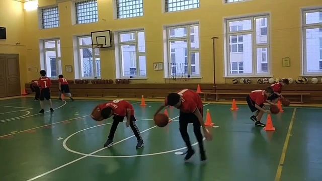 Урок физкультуры в 6 классе..Баскетбол.Волейбол.