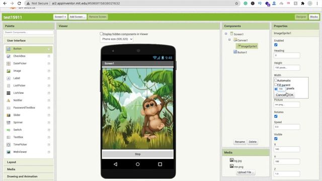 How to Move Image Sprite using Fingers in MIT App Inventor 2