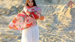 Палантин набивной (вискоза) "10532", вид 3