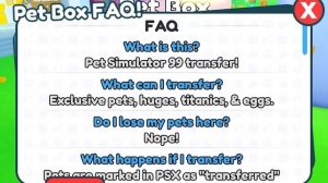 КАК ПЕРЕНЕСТИ ВСЕХ ПИТОМЦЕВ PET SIMULATOR 99!? #roblox