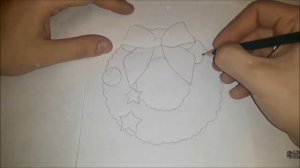 Рисуем Рождественский венок вместе! Как нарисовать Рождественский венок? #drawings