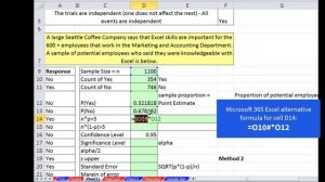 Excel Statistical Analysis 42: Confidence Interval for Proportions (Binomial Experiments)