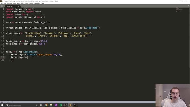 Python Neural Networks - Tensorflow 2.0 Tutorial - Creating a Model