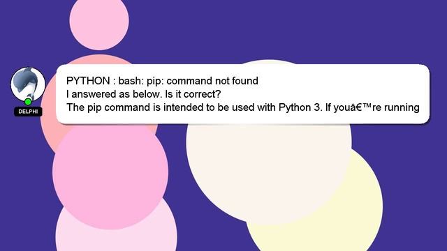 PYTHON : bash: pip: command not found смотреть онлайн
