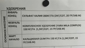 Схема удобрения ежевики/малины в таблице!!!