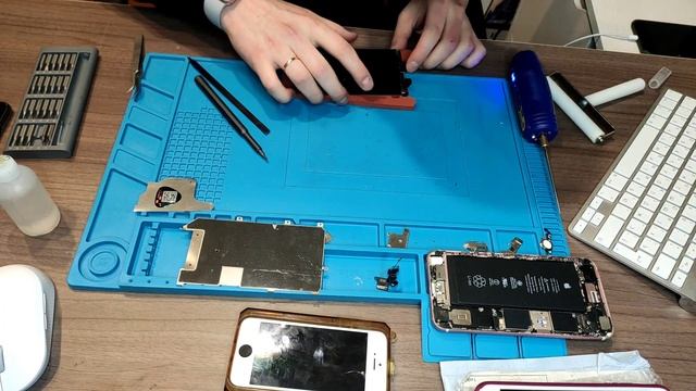 IPhone 6s Plus меняем разбитое стекло, ￼repair glass phone