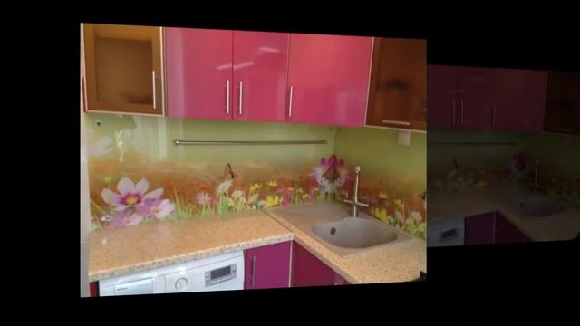 Кухонный фартук из стекла. Рисунок фартука «Полевые цветы». смотреть онлайн