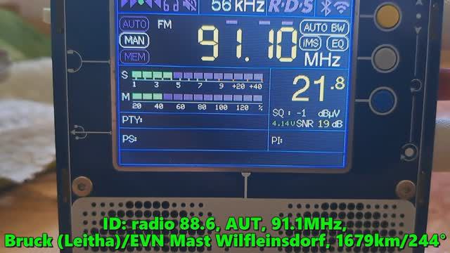 16.06.2024 06:16UTC, [Es, QRP], radio 88.6, Австрия, 91.1МГц, 1679км, 80Ватт