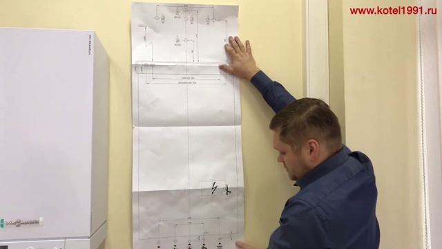 Vitopend 100 Начинаем монтировать котел. Шаблон. смотреть онлайн