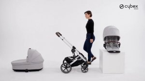 Cybex Cot S Lux - как установить люльку на шасси коляски Cybex Balios S Lux