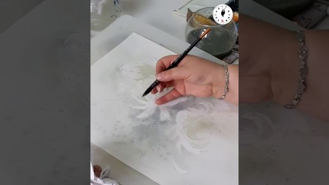 Акварель хризантемы Инна Петрашкевич смотреть онлайн