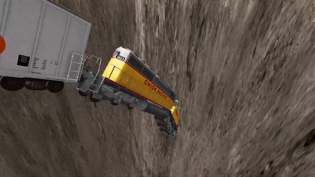 Trains vs Giant Pit – BeamNG.Drive
